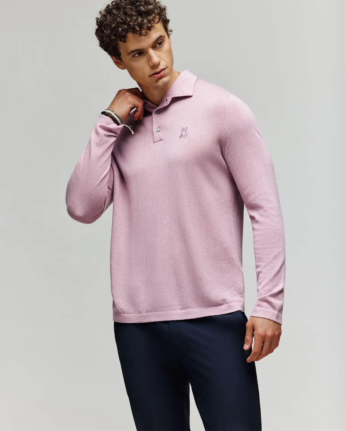 PSYCHOBUNNY POLO POUR HOMME BRADSHAW, ROSE – Image 4