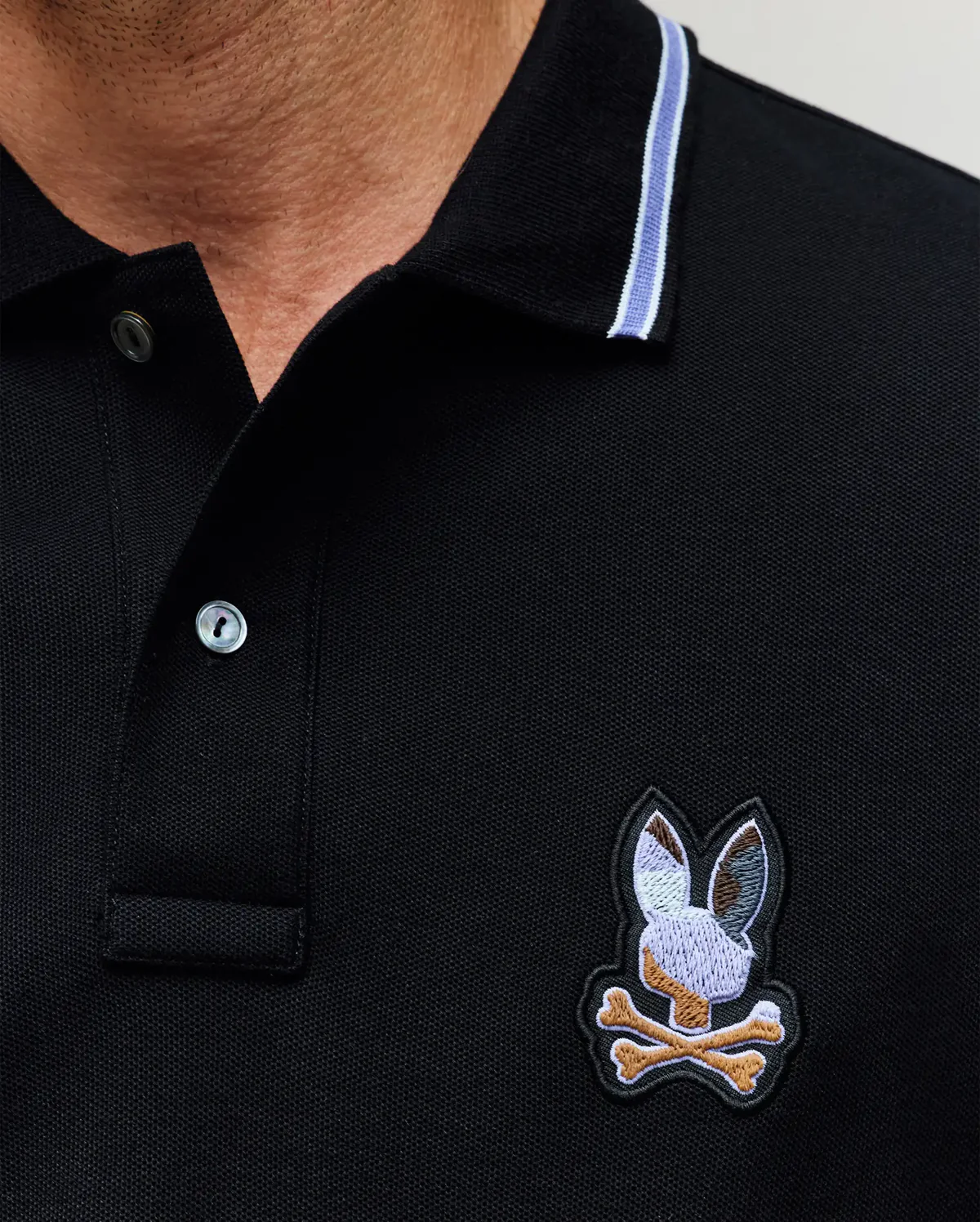 PSYCHOBUNNY POLO DANTE EN PIQUÉ POUR HOMME, NOIR – Image 2