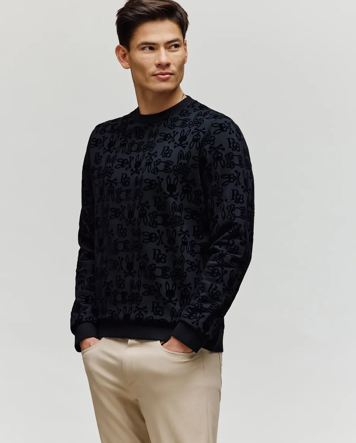 PSYCHOBUNNY COL ROND POUR HOMME, NOIR – Image 2