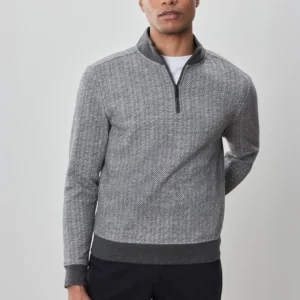 ROBERT BARAKETT PULL DEMI-ZIP CEDRO, GRISE
