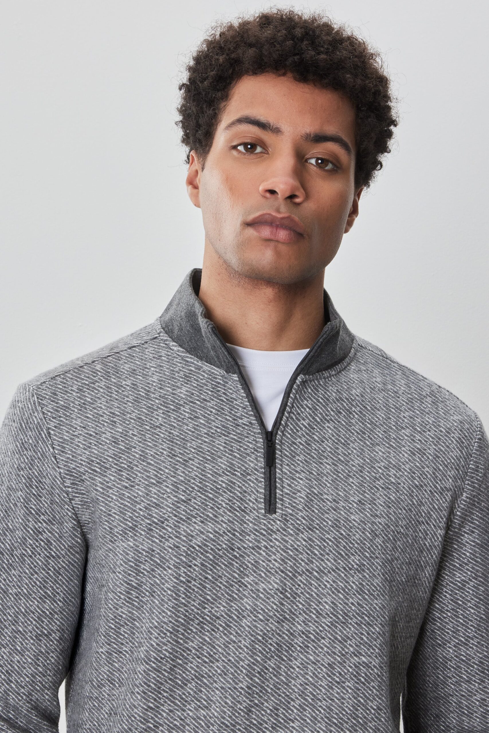 ROBERT BARAKETT PULL DEMI-ZIP CEDRO, GRISE – Image 2