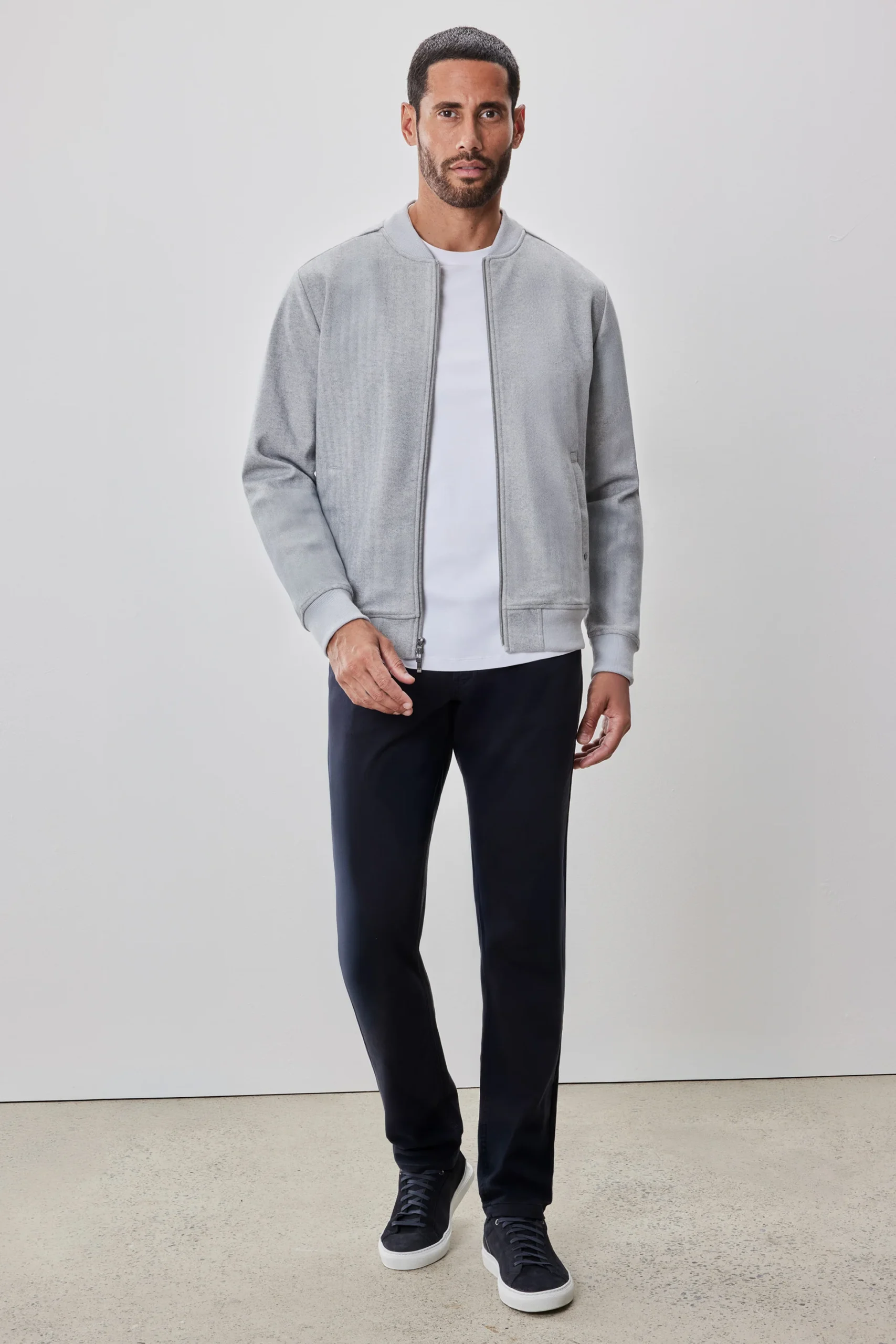 ROBERT BARAKETT VESTE À COL DE BASEBALL PATRICIO, GRIS CLAIR – Image 4