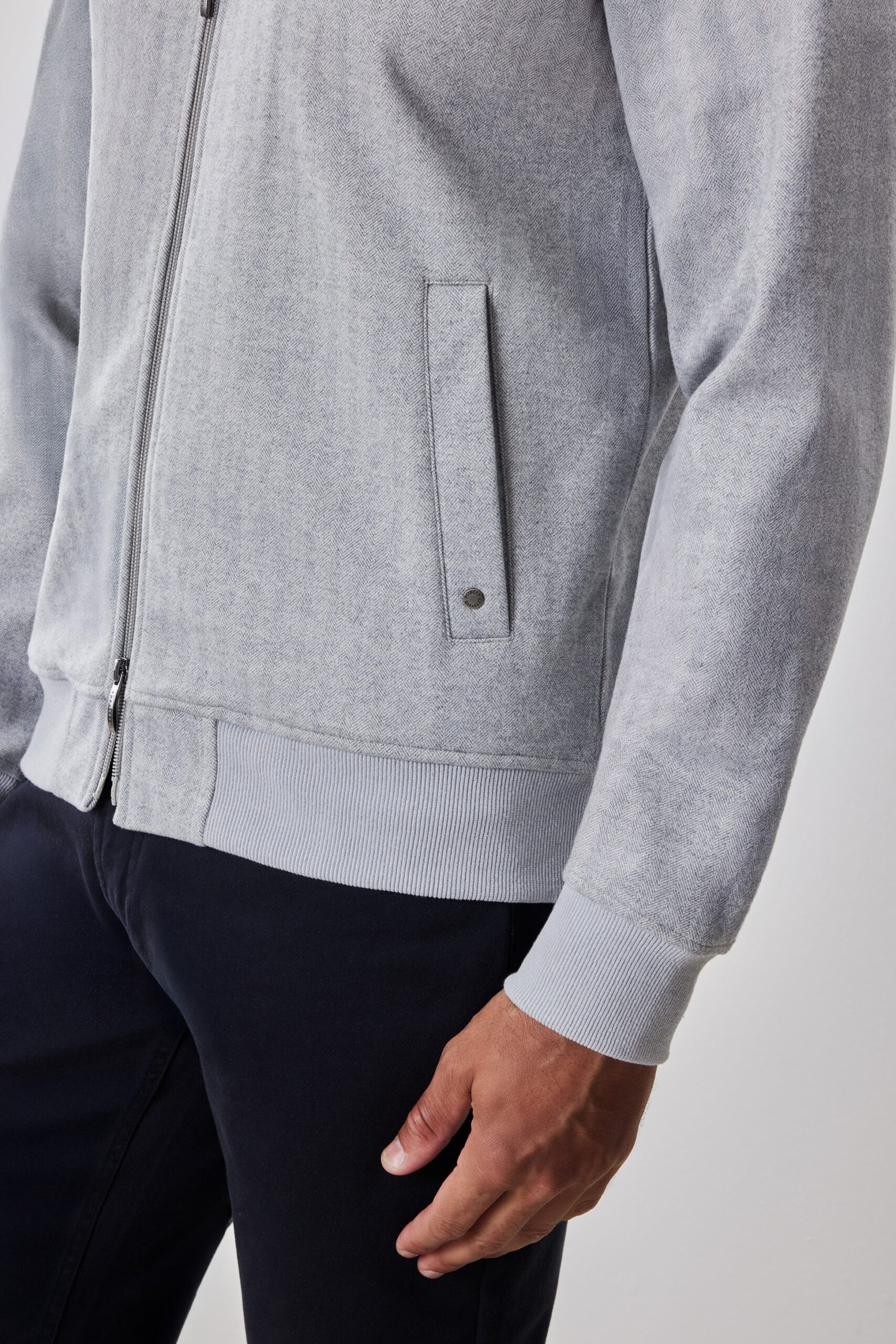 ROBERT BARAKETT VESTE À COL DE BASEBALL PATRICIO, GRIS CLAIR – Image 3