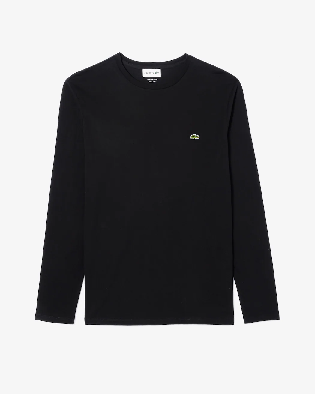LACOSTE MANCHES LONGUES EN COTON PIMA, NOIR