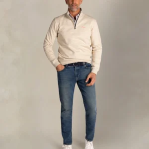 NZA PULL À DEMI-ZIP, BEIGE