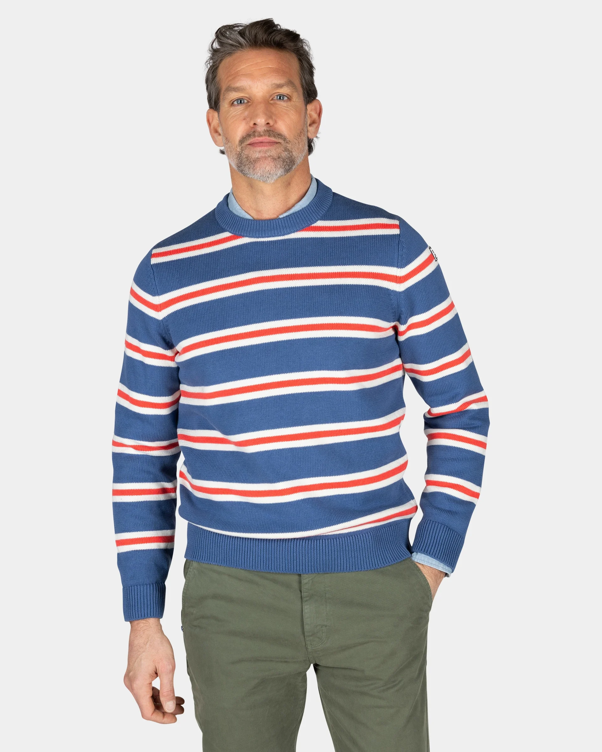 NZA PULL À RAYURES ORANGE ET BLANCHES – Image 2