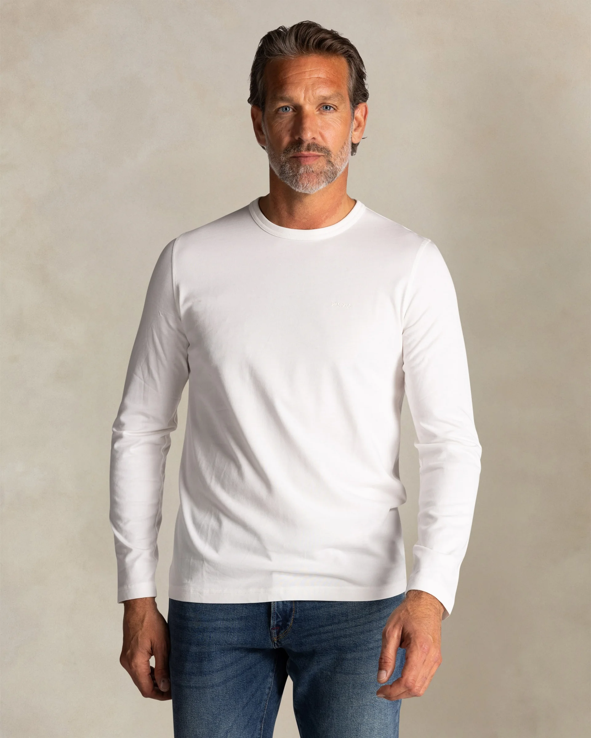 NZA MANCHES LONGUES EN COTON, BLANC