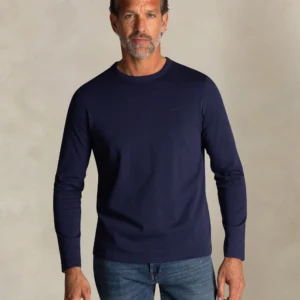 NZA MANCHES LONGUES EN COTON, BLEU