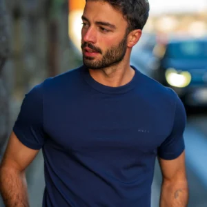 NZA T-SHIRT EN COTON, BLEU