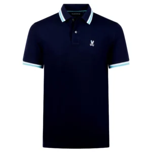 PSYCHOBUNNY POLO NOLAN PIQUE, BLEU