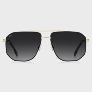 Lunettes de soleil ton doré avec bordures noires