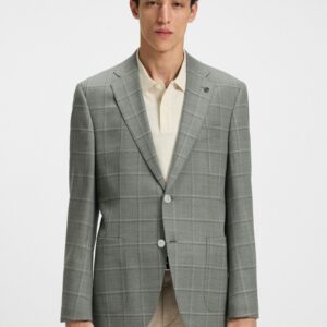 Veste à carreaux coupe regular en mélange de laine