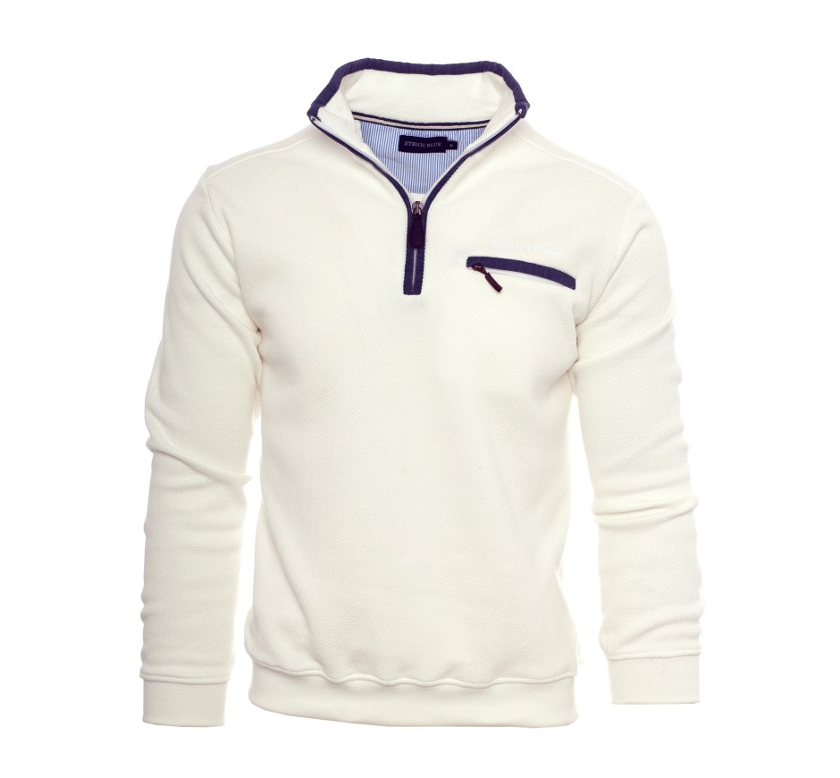 Pullover à demi-zip en maille piquée