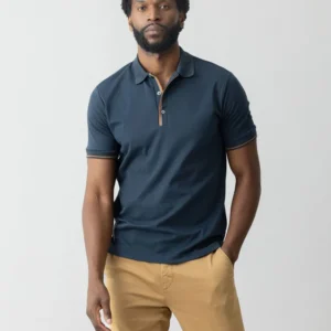 MOS MOSH GALLERY POLO HARVEY À MANCHES COURTES, MARINE