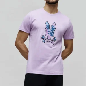 PSYCHO BUNNY OLIVIER GRAPHIC TEE, MAUVE
