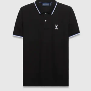 PSYCHO BUNNY POLO EN PIQUE SUNNY, NOIR